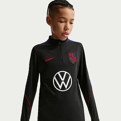 Youth Nike Black USMNT 2026 Strike Dri-FIT Long Sleeve Quarter-Zip Drill Top