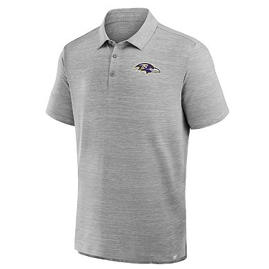 Men's Fanatics Heather Gray Baltimore Ravens Clutch Polo