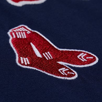 Men's Mitchell & Ness Navy Boston Red Sox Wild Pitch Ringer T-Shirt