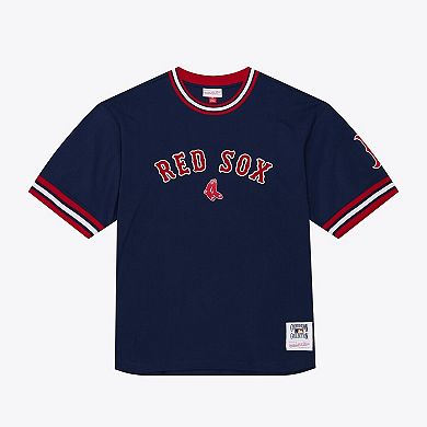 Men's Mitchell & Ness Navy Boston Red Sox Wild Pitch Ringer T-Shirt