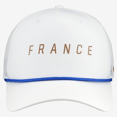 Men's Nike White France National Team Rise Rope Trucker Adjustable Hat