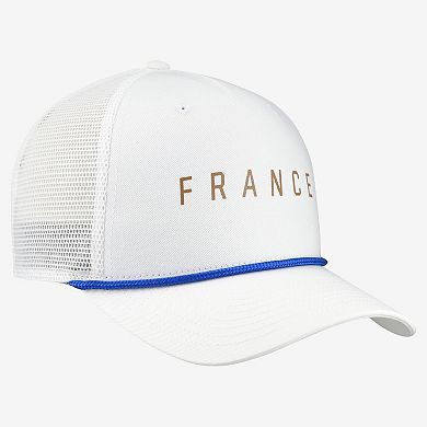 Men's Nike White France National Team Rise Rope Trucker Adjustable Hat