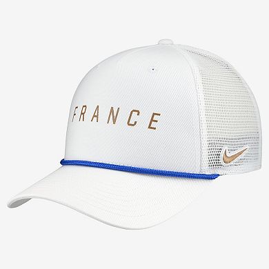Men's Nike White France National Team Rise Rope Trucker Adjustable Hat