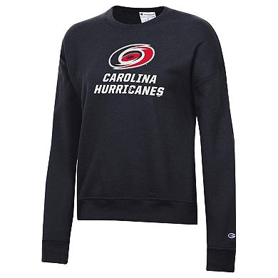 Women's Champion Black Carolina Hurricanes Wordmark Lockup Powerblend Sweatshirt