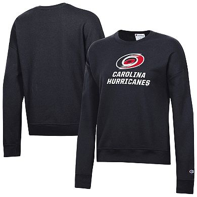 Women's Champion Black Carolina Hurricanes Wordmark Lockup Powerblend Sweatshirt