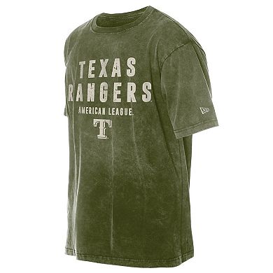 Men's New Era Olive Texas Rangers 2026 Armed Forces Day T-Shirt