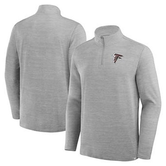 Men's Fanatics Heather Gray Atlanta Falcons Clutch Quarter-Zip Pullover
