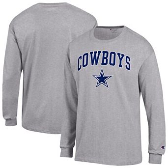 Men's Champion Gray Dallas Cowboys Arch Over Logo Long Sleeve T-Shirt