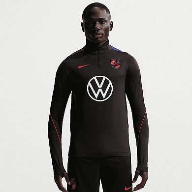 Men's Nike Black USMNT 2026 Strike Dri-FIT Quarter-Zip Long Sleeve Drill Top