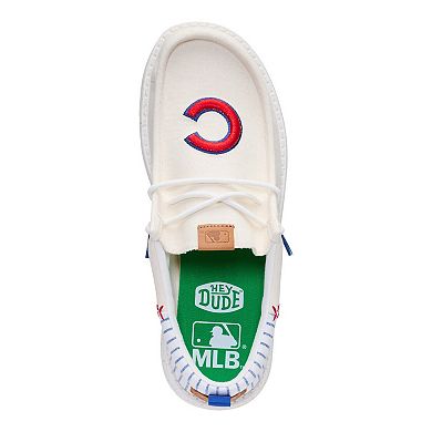 Men's Hey Dude White Chicago Cubs Wally Casual Slip On Shoes