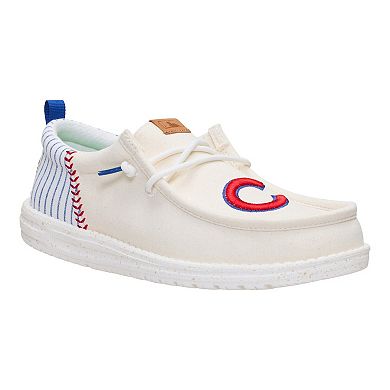 Men's Hey Dude White Chicago Cubs Wally Casual Slip On Shoes