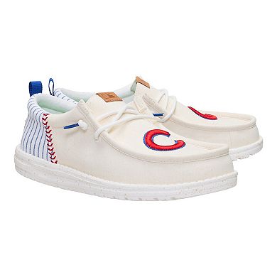 Men's Hey Dude White Chicago Cubs Wally Casual Slip On Shoes