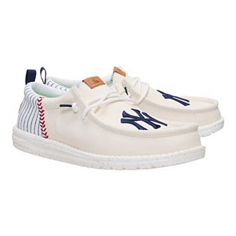 Men's Hey Dude White New York Yankees Wally Casual Slip On Shoes
