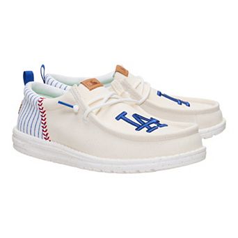 Men's Hey Dude White Los Angeles Dodgers Wally Casual Slip On Shoes