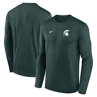 Men's Nike Green Michigan State Spartans 2026 Sideline Small Logo Legend Dri-FIT Long Sleeve T-Shirt