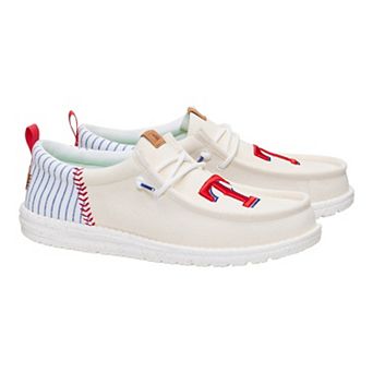 Men's Hey Dude White Texas Rangers Wally Casual Slip On Shoes