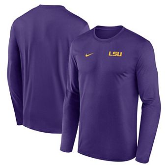 Men's Nike Purple LSU Tigers 2026 Sideline Small Logo Legend Dri-FIT Long Sleeve T-Shirt