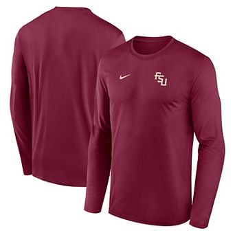 Men's Nike Garnet Florida State Seminoles 2026 Sideline Small Logo Legend Dri-FIT Long Sleeve T-Shirt