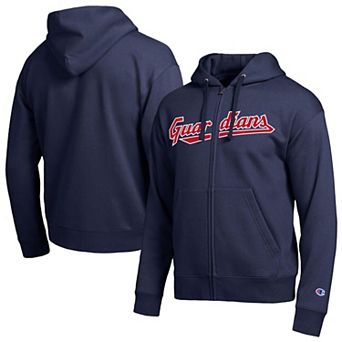 Men's Champion Cleveland Guardians Navy All-Star Wordmark Full-Zip Hoodie