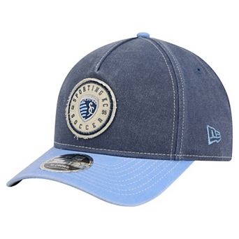 Men's New Era Blue Sporting Kansas City Jersey Hook 9FORTY Adjustable Hat