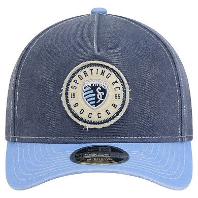 Men's New Era Blue Sporting Kansas City Jersey Hook 9FORTY Adjustable Hat