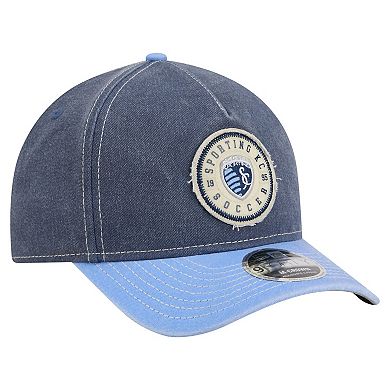 Men's New Era Blue Sporting Kansas City Jersey Hook 9FORTY Adjustable Hat