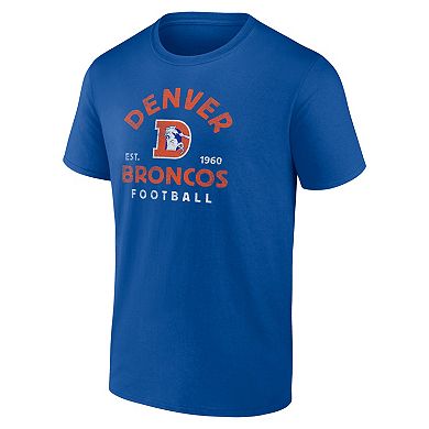 Men's Logo Athletic Royal Denver Broncos Vintage Arch T-Shirt