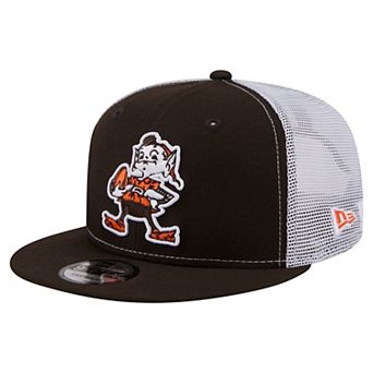 Men's New Era Brown Cleveland Browns Core Team 9FIFTY Trucker Snapback Hat