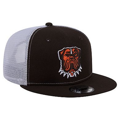 Men's New Era Brown Cleveland Browns Core Team 9FIFTY Trucker Snapback Hat