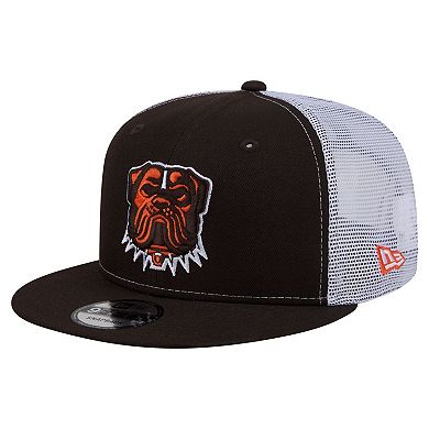 Men's New Era Brown Cleveland Browns Core Team 9FIFTY Trucker Snapback Hat