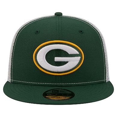 Men's New Era Green Green Bay Packers Core Team 9FIFTY Trucker Snapback Hat