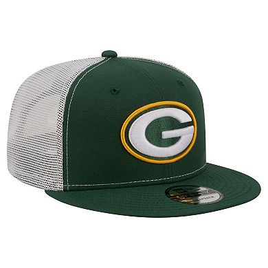 Men's New Era Green Green Bay Packers Core Team 9FIFTY Trucker Snapback Hat
