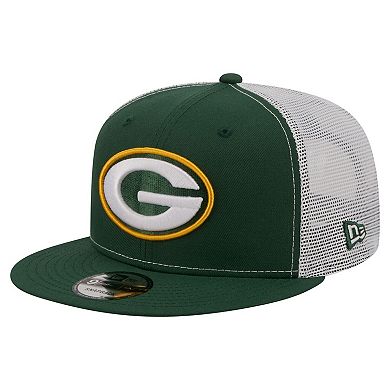 Men's New Era Green Green Bay Packers Core Team 9FIFTY Trucker Snapback Hat