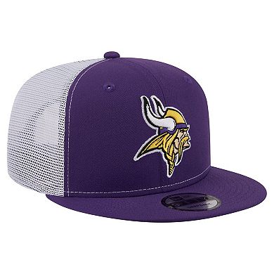 Men's New Era Purple Minnesota Vikings Core Team 9FIFTY Trucker Snapback Hat