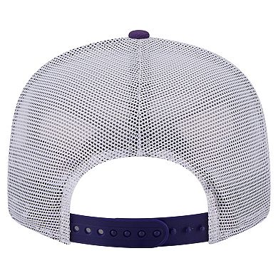 Men's New Era Purple Minnesota Vikings Core Team 9FIFTY Trucker Snapback Hat