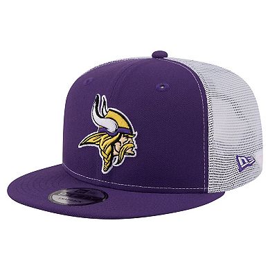 Men's New Era Purple Minnesota Vikings Core Team 9FIFTY Trucker Snapback Hat