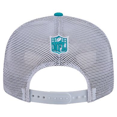 Men's New Era Aqua Miami Dolphins Core Team 9FIFTY Trucker Snapback Hat