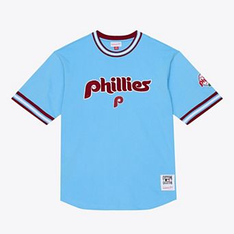 Men's Mitchell & Ness Light Blue Philadelphia Phillies Wild Pitch Ringer T-Shirt