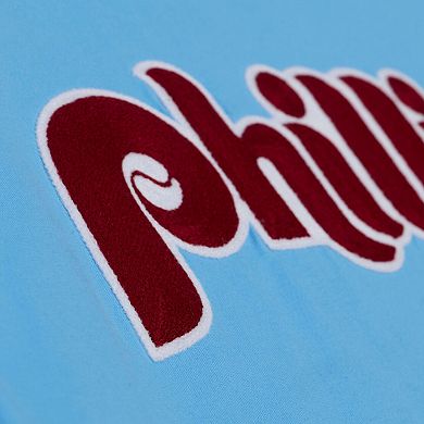 Men's Mitchell & Ness Light Blue Philadelphia Phillies Wild Pitch Ringer T-Shirt