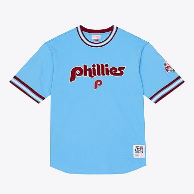Men's Mitchell & Ness Light Blue Philadelphia Phillies Wild Pitch Ringer T-Shirt