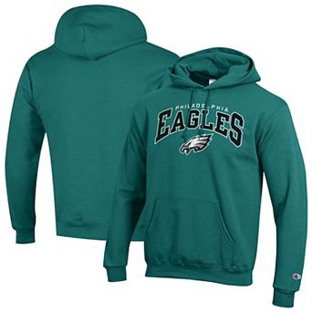 Men's Champion Midnight Green Philadelphia Eagles Powerblend Arch over Logo Hoodie