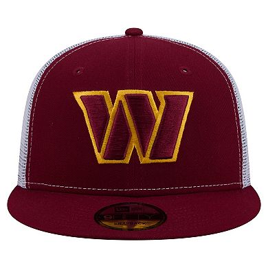 Men's New Era Burgundy Washington Commanders Core Team 9FIFTY Trucker Snapback Hat