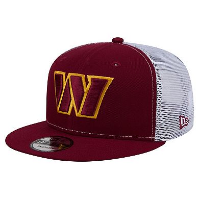 Men's New Era Burgundy Washington Commanders Core Team 9FIFTY Trucker Snapback Hat