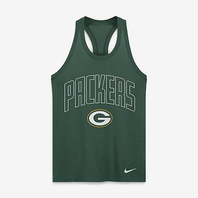 Women's Nike Green Green Bay Packers Primetime Tri-Blend Dri-FIT Tank Top