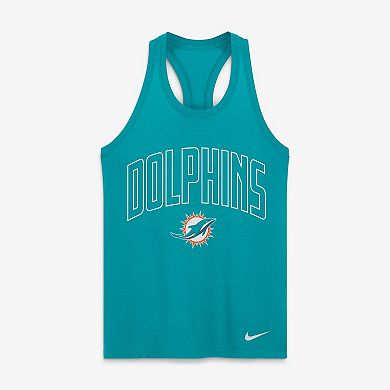 Women's Nike Aqua Miami Dolphins Primetime Tri-Blend Dri-FIT Tank Top