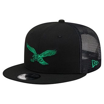 Men's New Era Black Philadelphia Eagles Core Team 9FIFTY Trucker Snapback Hat