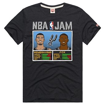 Unisex Homage Victor Wembanyama & De'Aaron Fox Charcoal San Antonio Spurs NBA Jam Tri-Blend T-Shirt