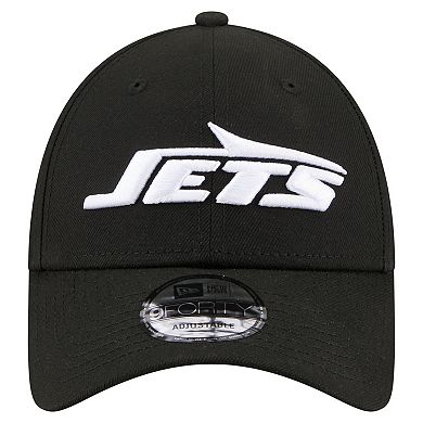 Men's New Era Black New York Jets Core Team 9FORTY Adjustable Hat