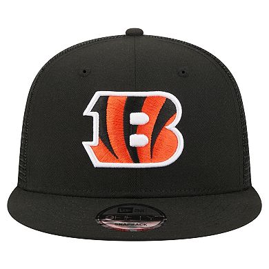 Men's New Era Black Cincinnati Bengals Core Team 9FIFTY Trucker Snapback Hat