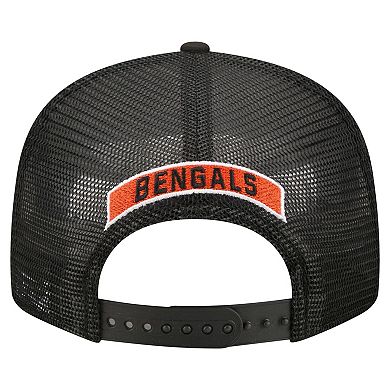 Men's New Era Black Cincinnati Bengals Core Team 9FIFTY Trucker Snapback Hat